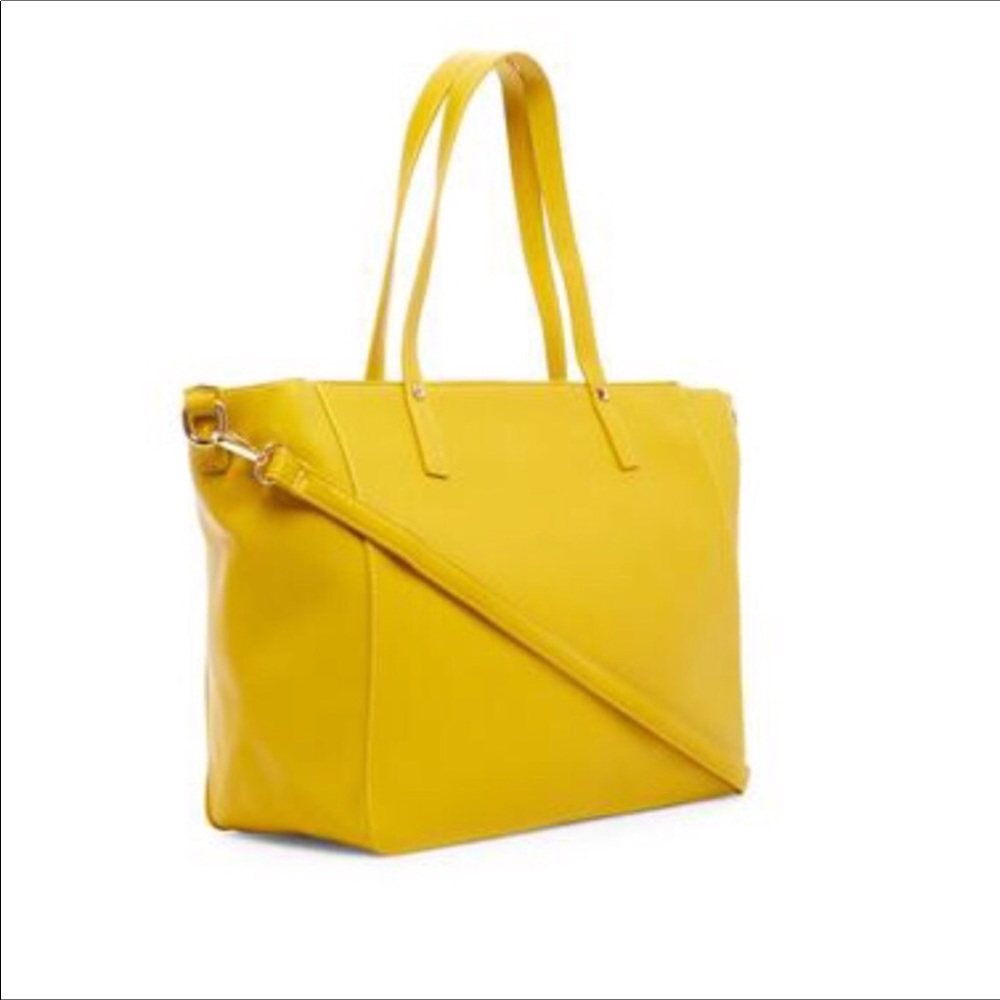 Mustard Colored Studded Tote Large Size - Picture 3 of 5